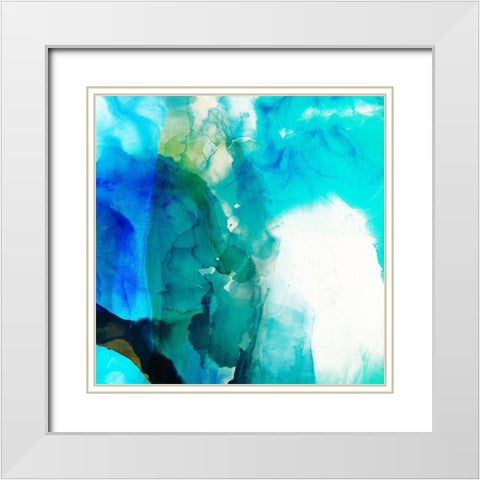 Ephemeral Blue II White Modern Wood Framed Art Print with Double Matting by Jasper, Sisa