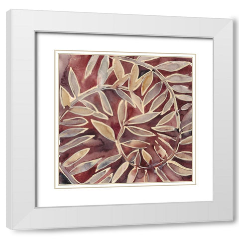 Currant Vine I White Modern Wood Framed Art Print with Double Matting by Zarris, Chariklia