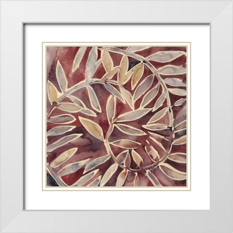 Currant Vine I White Modern Wood Framed Art Print with Double Matting by Zarris, Chariklia