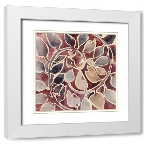 Currant Vine II White Modern Wood Framed Art Print with Double Matting by Zarris, Chariklia