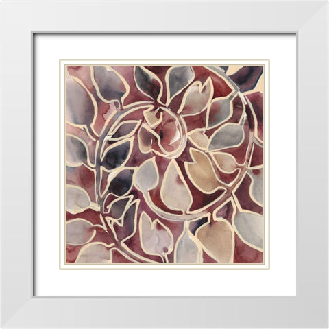 Currant Vine II White Modern Wood Framed Art Print with Double Matting by Zarris, Chariklia