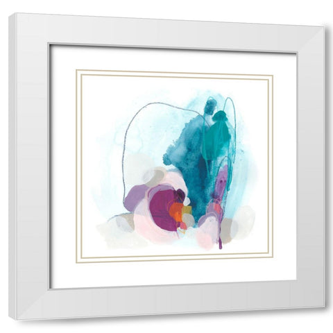 Colorful Orbit II White Modern Wood Framed Art Print with Double Matting by Vess, June Erica