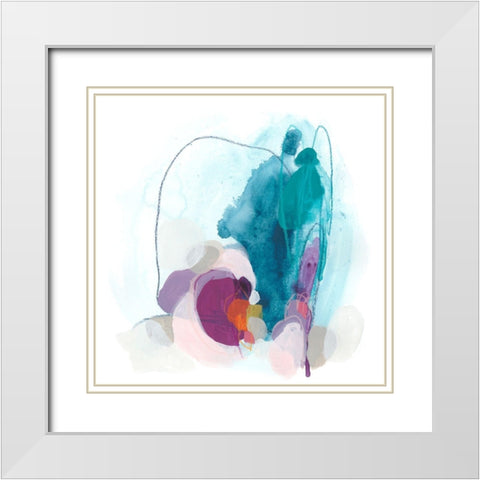 Colorful Orbit II White Modern Wood Framed Art Print with Double Matting by Vess, June Erica