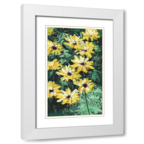 Floral Impressions I White Modern Wood Framed Art Print with Double Matting by Wang, Melissa