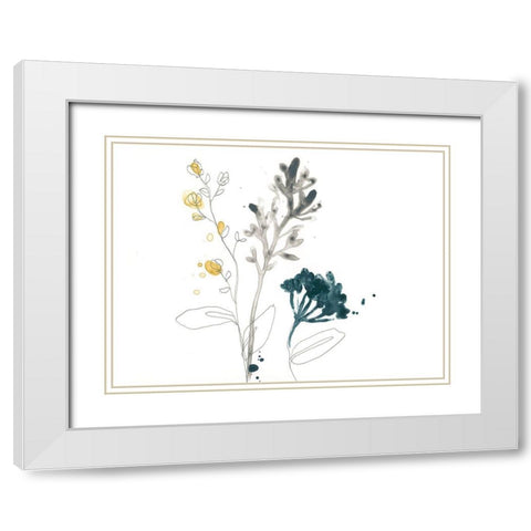 Navy Garden Inspiration I White Modern Wood Framed Art Print with Double Matting by Vess, June Erica