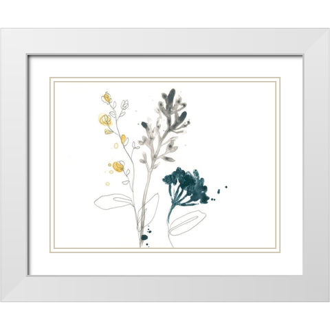 Navy Garden Inspiration I White Modern Wood Framed Art Print with Double Matting by Vess, June Erica