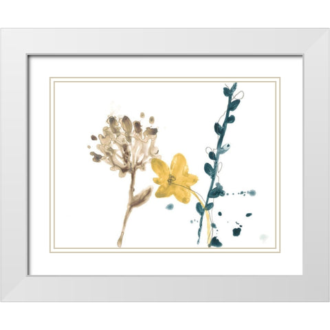 Navy Garden Inspiration IV White Modern Wood Framed Art Print with Double Matting by Vess, June Erica
