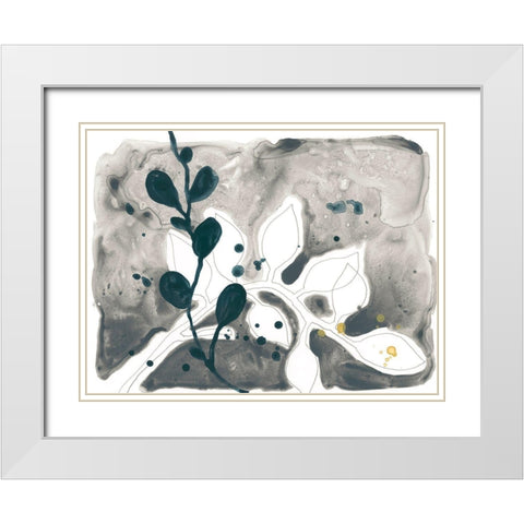 Navy Garden Inspiration V White Modern Wood Framed Art Print with Double Matting by Vess, June Erica