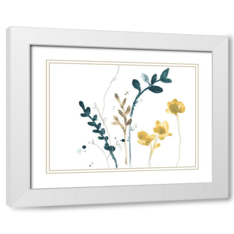 Navy Garden Inspiration VI White Modern Wood Framed Art Print with Double Matting by Vess, June Erica
