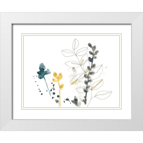 Navy Garden Inspiration VIII White Modern Wood Framed Art Print with Double Matting by Vess, June Erica