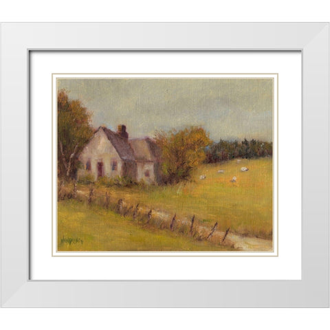 Cottage Meadow II White Modern Wood Framed Art Print with Double Matting by Wendling, Marilyn