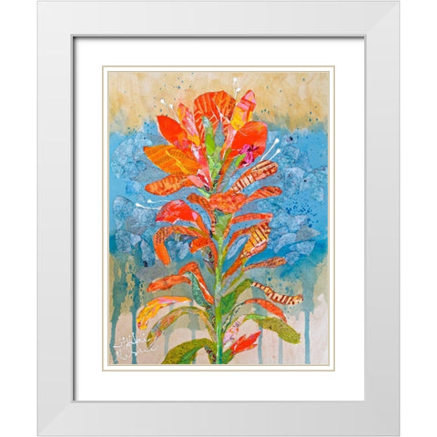 Indian Paintbrush Collage I White Modern Wood Framed Art Print with Double Matting by St. Hilaire, Elizabeth