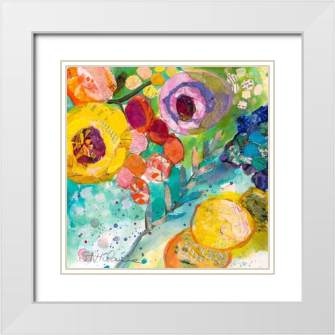 Bold Blooms II White Modern Wood Framed Art Print with Double Matting by St. Hilaire, Elizabeth