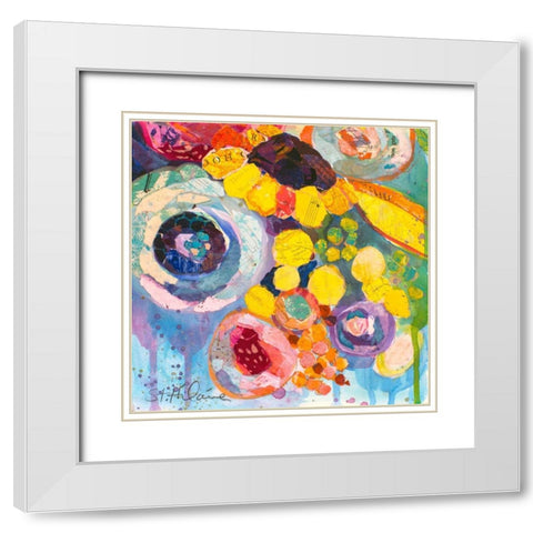 Bold Blooms V White Modern Wood Framed Art Print with Double Matting by St. Hilaire, Elizabeth