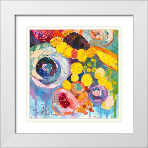 Bold Blooms V White Modern Wood Framed Art Print with Double Matting by St. Hilaire, Elizabeth