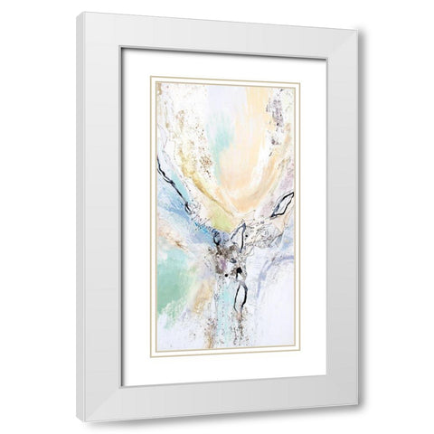 Seafoam Neutral I White Modern Wood Framed Art Print with Double Matting by Gardner, Jennifer