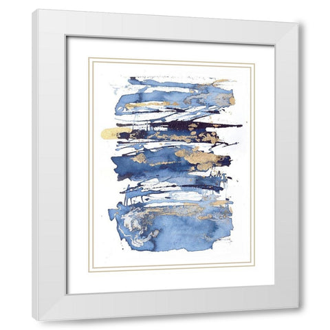 Blue Rapture I White Modern Wood Framed Art Print with Double Matting by Contacessi, Julia