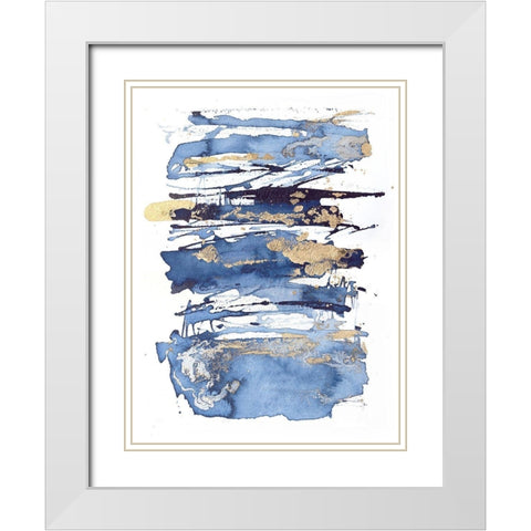 Blue Rapture I White Modern Wood Framed Art Print with Double Matting by Contacessi, Julia