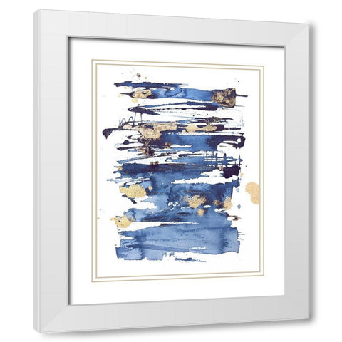 Blue Rapture II White Modern Wood Framed Art Print with Double Matting by Contacessi, Julia