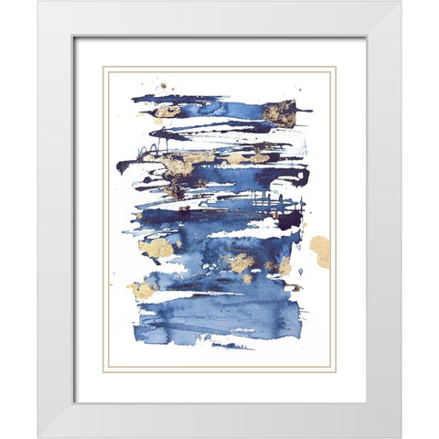 Blue Rapture II White Modern Wood Framed Art Print with Double Matting by Contacessi, Julia