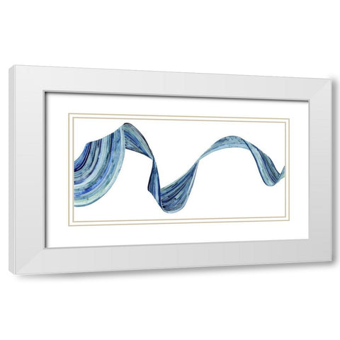 Blue Rush I White Modern Wood Framed Art Print with Double Matting by Popp, Grace