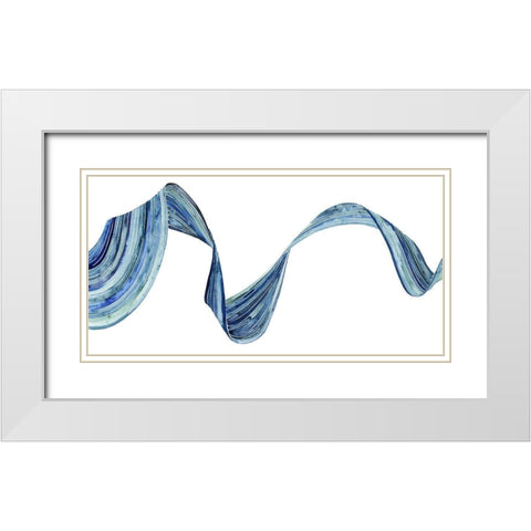 Blue Rush I White Modern Wood Framed Art Print with Double Matting by Popp, Grace