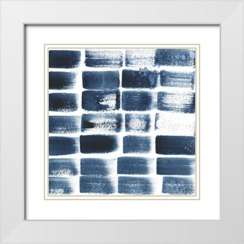 Indigo Ripple II White Modern Wood Framed Art Print with Double Matting by Popp, Grace