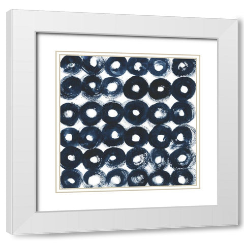 Indigo Ripple III White Modern Wood Framed Art Print with Double Matting by Popp, Grace
