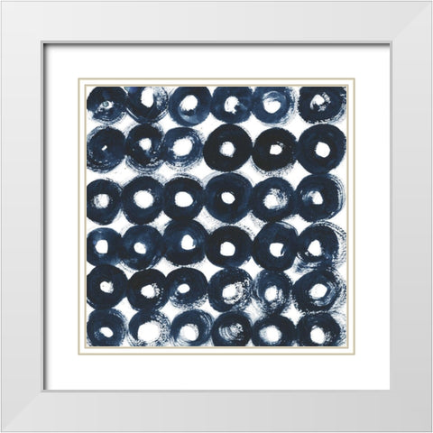 Indigo Ripple III White Modern Wood Framed Art Print with Double Matting by Popp, Grace