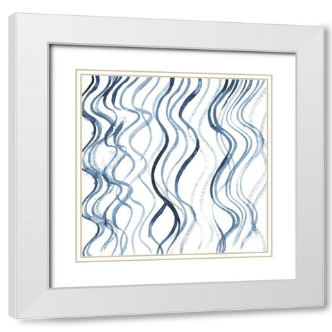 Indigo Ripple IV White Modern Wood Framed Art Print with Double Matting by Popp, Grace