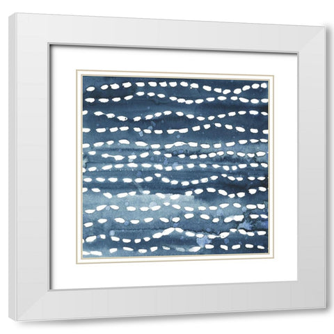 Indigo Ripple VI White Modern Wood Framed Art Print with Double Matting by Popp, Grace