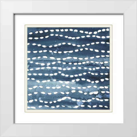 Indigo Ripple VI White Modern Wood Framed Art Print with Double Matting by Popp, Grace