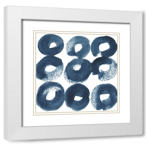 Indigo Ripple VII White Modern Wood Framed Art Print with Double Matting by Popp, Grace