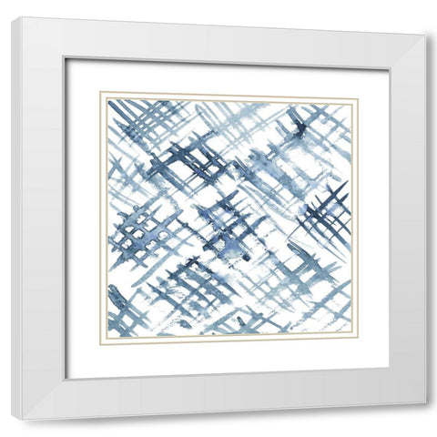 Indigo Ripple VIII White Modern Wood Framed Art Print with Double Matting by Popp, Grace