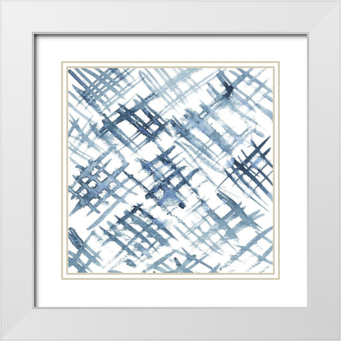 Indigo Ripple VIII White Modern Wood Framed Art Print with Double Matting by Popp, Grace