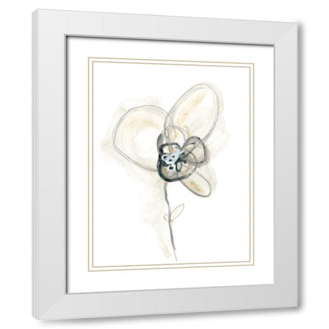 Monochrome Floral Study I White Modern Wood Framed Art Print with Double Matting by Vess, June Erica