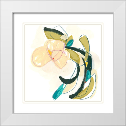 Abstract Orchid IV White Modern Wood Framed Art Print with Double Matting by Vess, June Erica