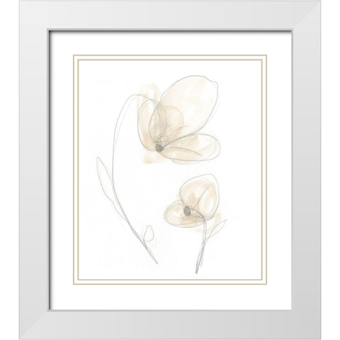 Garden Gestures V White Modern Wood Framed Art Print with Double Matting by Vess, June Erica