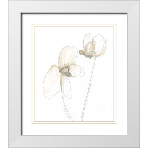 Garden Gestures VI White Modern Wood Framed Art Print with Double Matting by Vess, June Erica