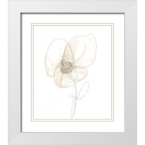 Garden Gestures VII White Modern Wood Framed Art Print with Double Matting by Vess, June Erica