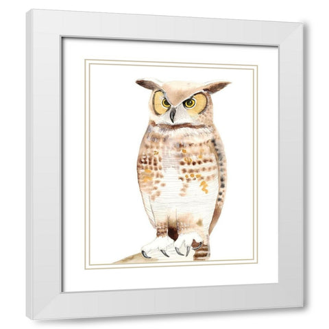 Hoo Dis I White Modern Wood Framed Art Print with Double Matting by Ludwig, Alicia