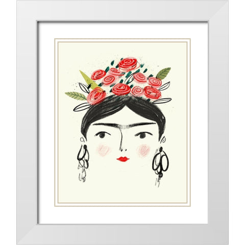 Fridas Dreams II White Modern Wood Framed Art Print with Double Matting by Borges, Victoria