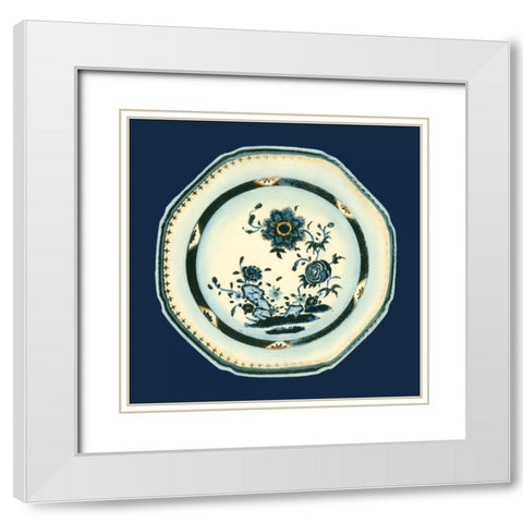 Porcelain Plate II White Modern Wood Framed Art Print with Double Matting by Vision Studio
