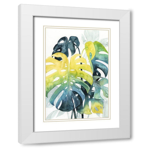 Sunset Palm Composition I White Modern Wood Framed Art Print with Double Matting by Popp, Grace