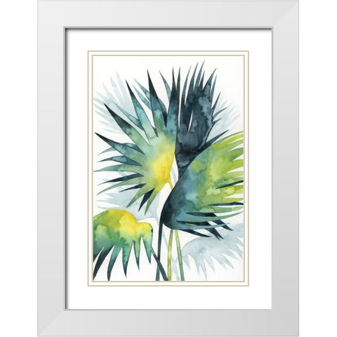 Sunset Palm Composition IV White Modern Wood Framed Art Print with Double Matting by Popp, Grace