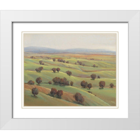 Beyond the Hills I White Modern Wood Framed Art Print with Double Matting by OToole, Tim