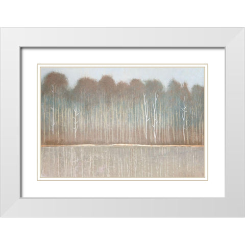 Along the River Bank I White Modern Wood Framed Art Print with Double Matting by OToole, Tim