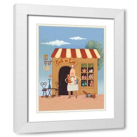Cafe Chef II White Modern Wood Framed Art Print with Double Matting by Eisner, Viv