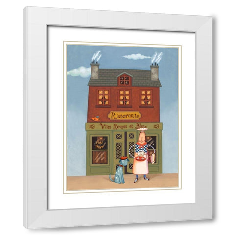 Cafe Chef IV White Modern Wood Framed Art Print with Double Matting by Eisner, Viv