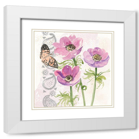 Flowers and Lace I White Modern Wood Framed Art Print with Double Matting by Parker, Jennifer Paxton